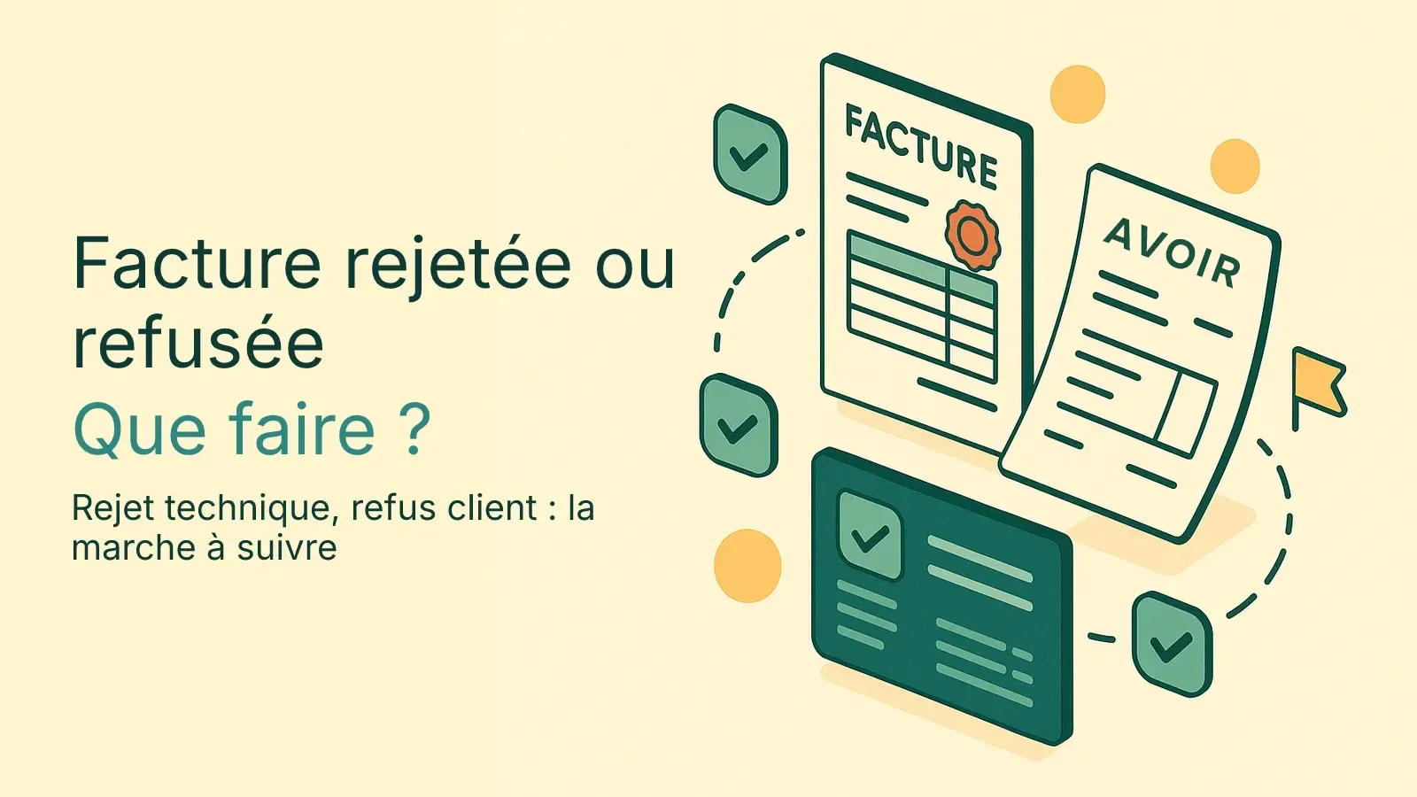 Facture électronique rejetée ou refusée : la marche à suivre après un rejet technique ou un refus du client