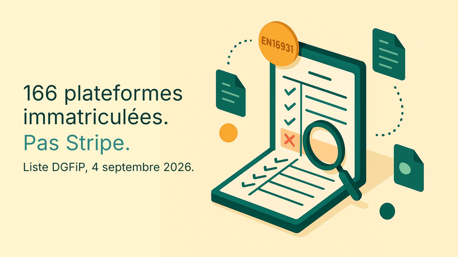 Recherche du nom Stripe dans la liste officielle des Plateformes Agréées de la DGFiP : il en est absent